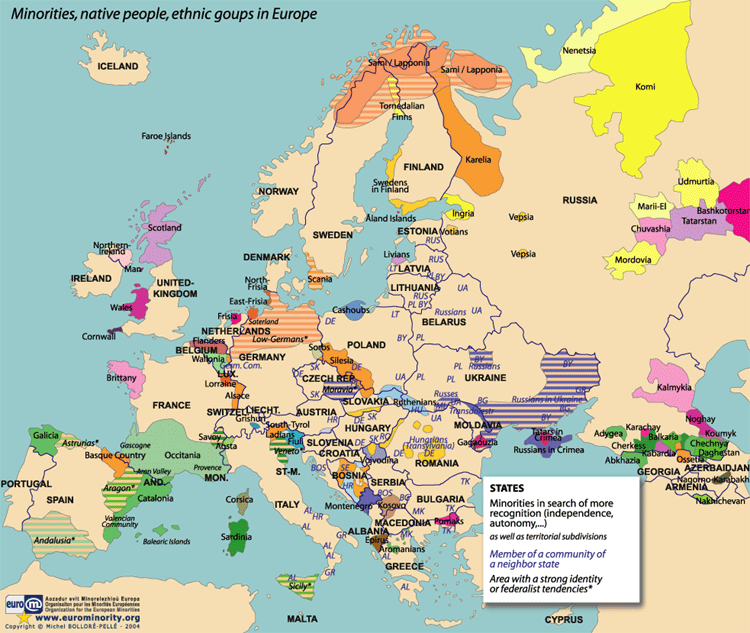 Mapa menšin a národnostních skupin